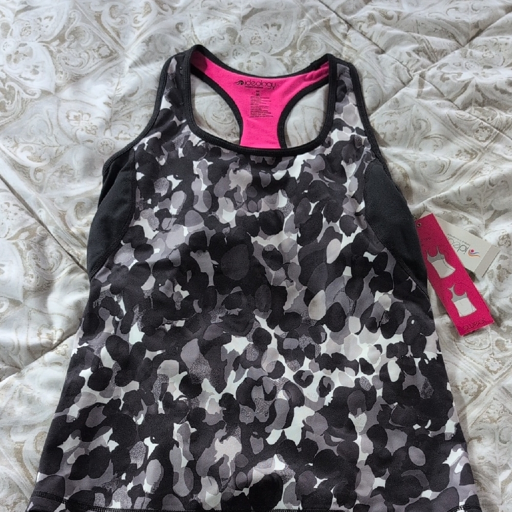 Black and Gray Patterned Tank Top